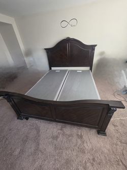 Dark Wood King Bed Frame