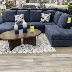 Stylish Navy Blue Sectional