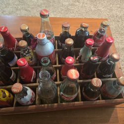 Vintage Coca-Cola Wooden Crate With Various Bottles 