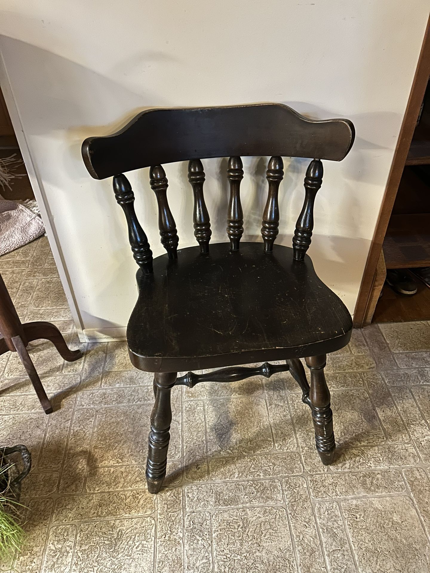 Vintage Wood Captains Chair