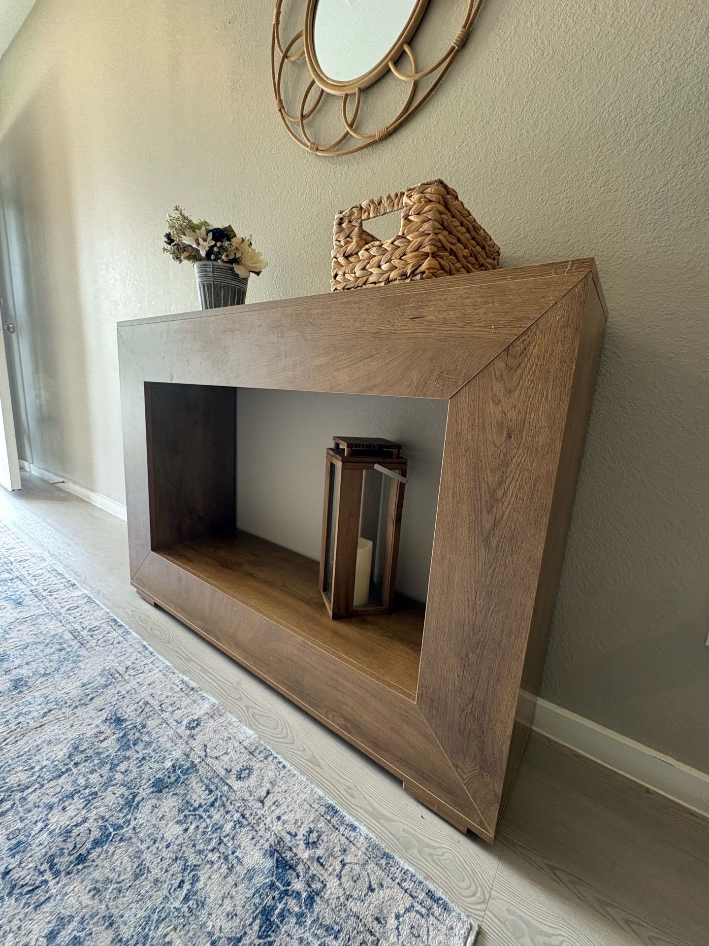 47.2" Console Table, Farmhouse 2-Tier Entryway Sofa Table