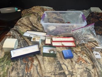 A whole bin of jewelry