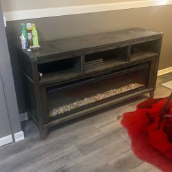65” Tv Stand With Fire Place 