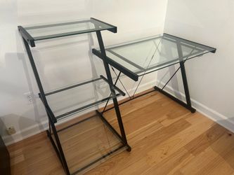 Tempered Glass Tiered Desk