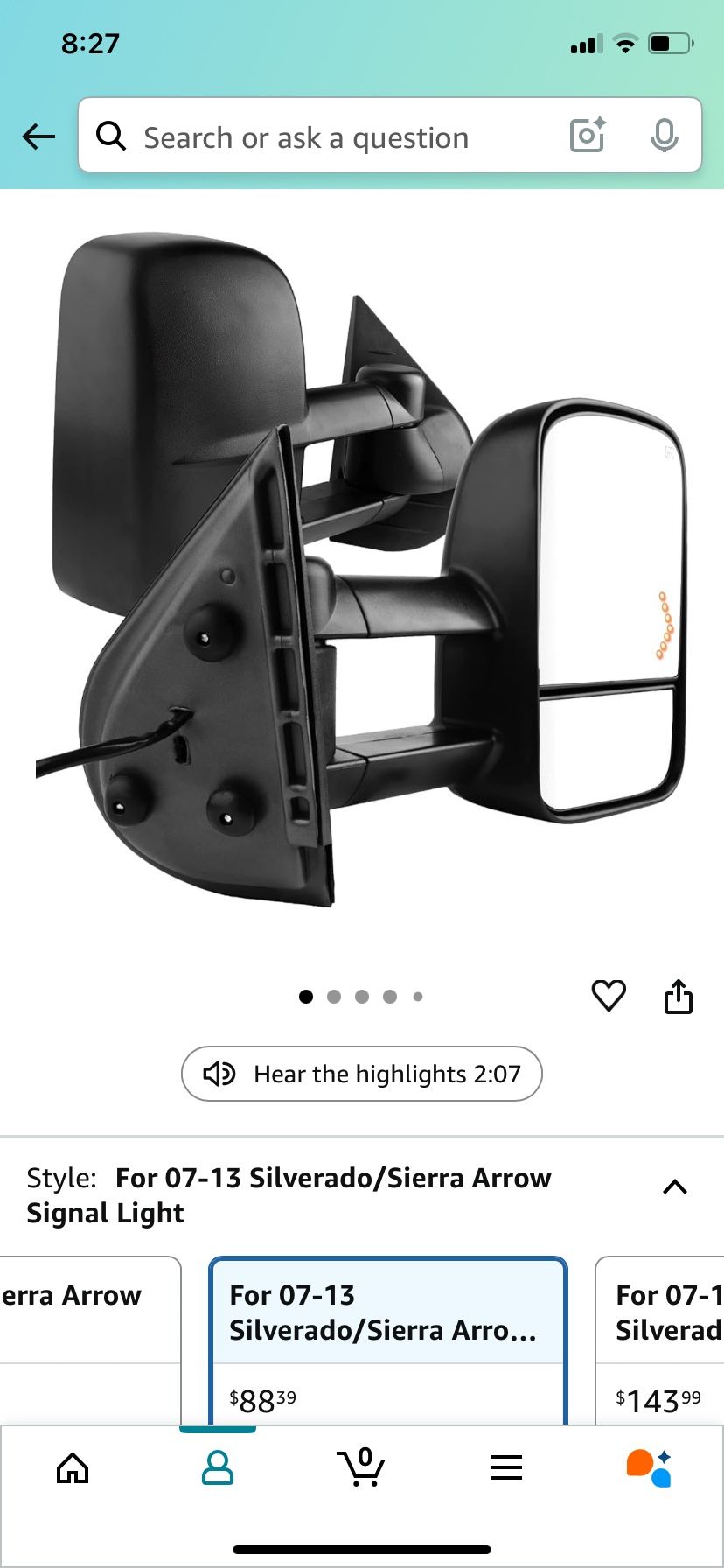 Side Towing Mirrors New 2007-2014