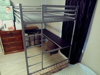 Full size (loft style) bed frame with desk