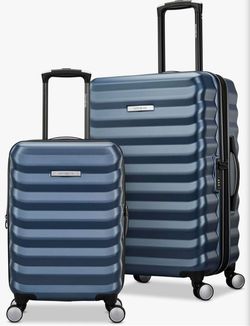 Samsonite Hard-Sided 20 & 24 Inch 2-Piece Lightweight Checked Large Expandable Element Suitcase Set: Durable, 360° Spinner Wheels, Adjustable Telescop