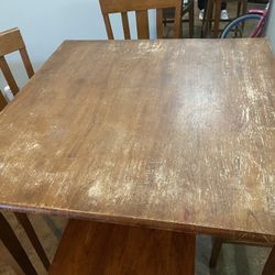 Wood Hightop Dining Table And Chairs 