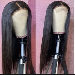100% Natural human hair (8-24inch, straight wig )