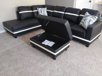 Sectional and ottoman