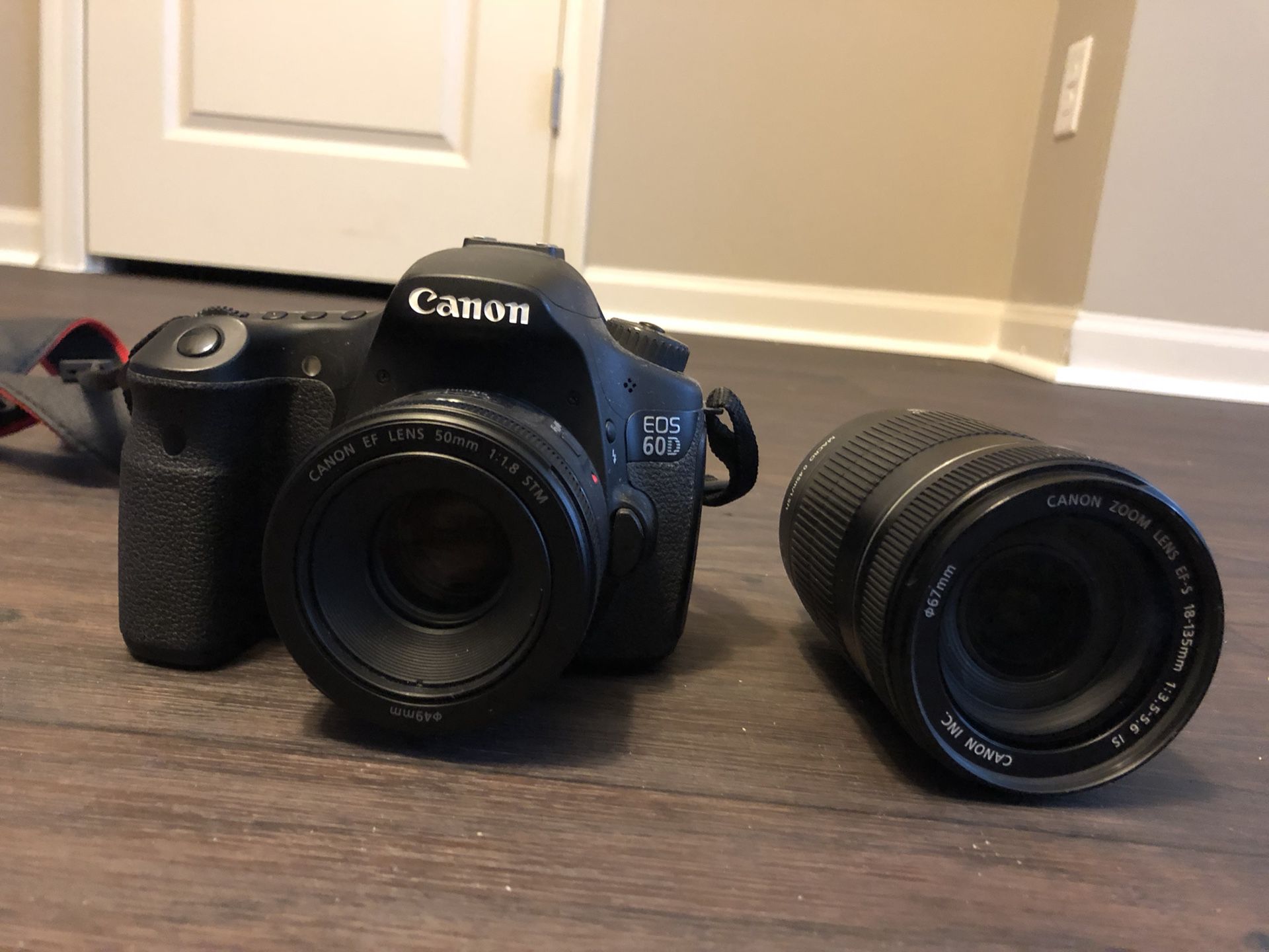 Canon 60d with 50 mm lens and kit zoom lens