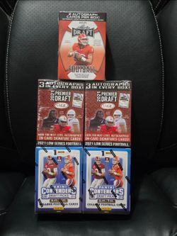 2021 College Football Cards Blaster Box! 5 Box Lot! Contenders! Leaf Draft! Sage! New Sealed!