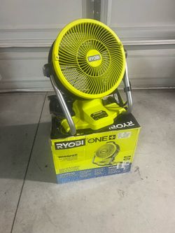 New Ryobi ONE+ 18V Cordless Hybrid WHISPER SERIES 12 in. Misting Air Cannon Fan (Battery Not Included)