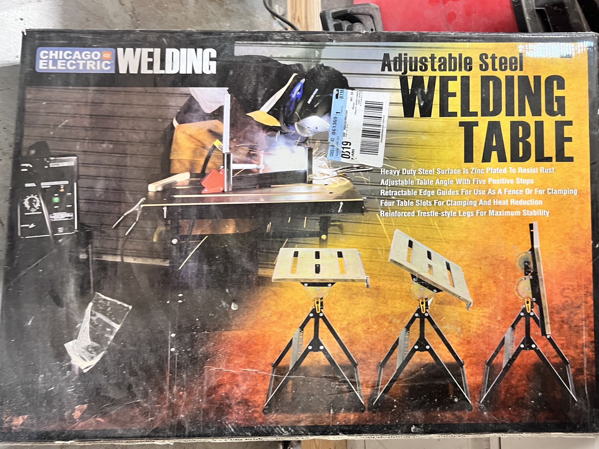 New In Box - CHICAGO ELECTRIC WELDING Adjustable Steel Welding Table