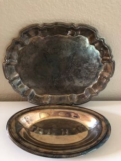 Set Silver Plated Bread Tray Vintage & Serving Tray Material not specified