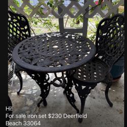 Iron Bistro Table And 2 Chairs $220