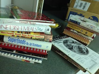 Lot of new & vintage cookbooks & magazines