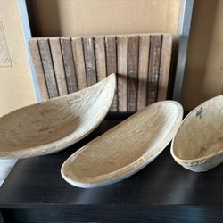 Three Large Pearl Style Serving Bowls Trays 