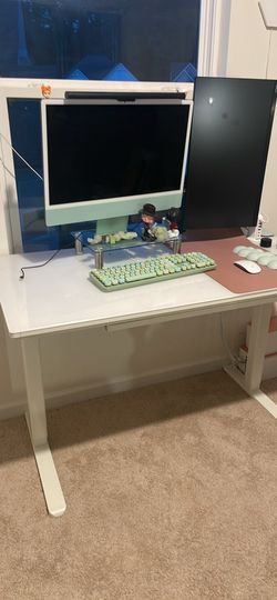 White electric desk