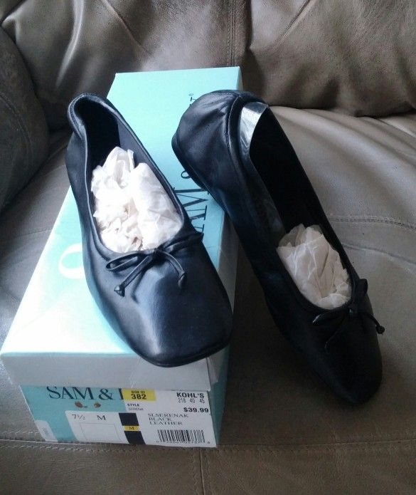 Sam & Libby Leather Slipper Style Ballet Flats/7 1/2 Medium/New
