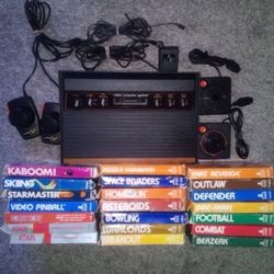 Atari 2600 Console Set With 21 in Box Games Tested and Working See Pics 