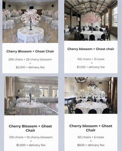 Chairs and centerpieces