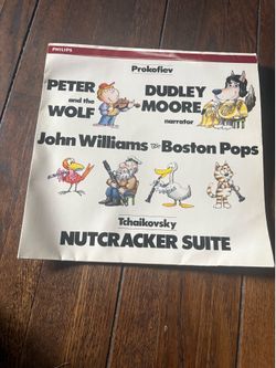 Lp. Vinyl record Dudley Moore narrating Tchaikovsky nutcracker suite featuring John Williams and Boston pops