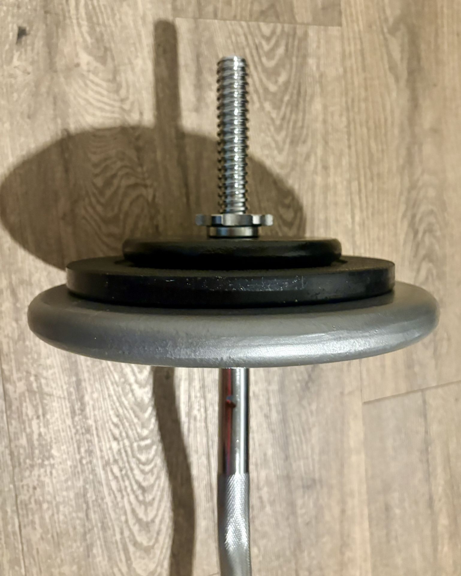 Curl Bar Standard With Pairs Of 25s 10s And 5 lbs Total: 94 lbs
