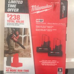 2 Pk Red Lithium M12 Battery’s