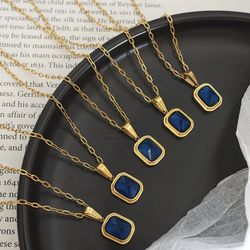 Blue Gemstone Elegant Necklace 