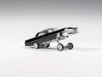 97 M 1:64 1964 Cadillac Coupe DeVille Lowrider Black Diecast