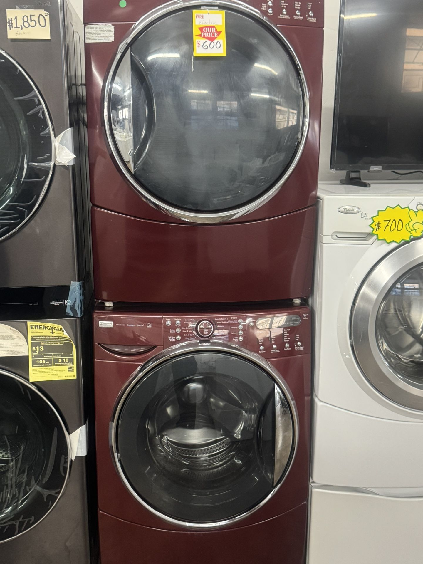USED KENMORE FRONT LOAD WASHER  AND GAS DRYER