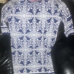 Haani  Size L   A Line , Blue And White Dress