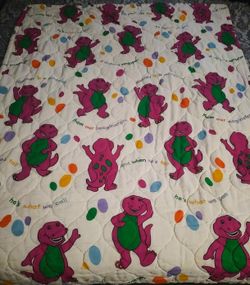 Vintage Barney blanket toddler size