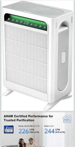 KNKA Air Purifier for Home Bedroom Large Room Up to 3,500 Ft?, HEPA Air Cleaner with Washable Pre-Filter, AHAM VERIFIDE, AQI Display, ECO Mode, Pet Mo