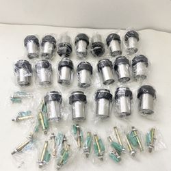 Door Stopper Mounted Floor Stops Stainless Steel Cylindrical Stopper Modern Decorative Rubber 19pc 