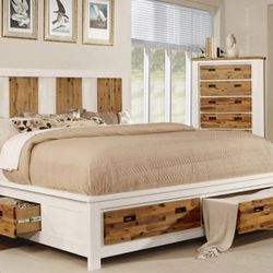Wood Bedframe and dresser