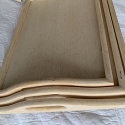 Wood Tray - Nesting Set Of 3 Wooden Trays