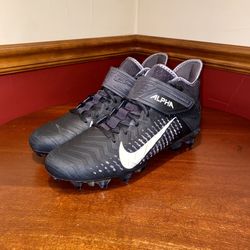 Nike Alpha Menace Pro 2 Mid Football Cleats Black/ White AQ3209-002 Men’s 9.5 ✅