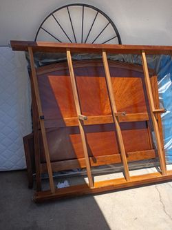 Queen size bed frame with mattress