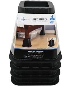 Black Bed Risers - Set of 4