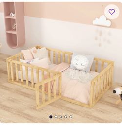 Crib like railing to go around twin floor bed
