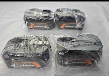 Brand new Ridgid Max OutPut Lithium 4AH Battery and I have 4 of them Per $90 each