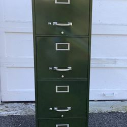 Vintage Green Steelmaster 4 Drawer File Cabinet
