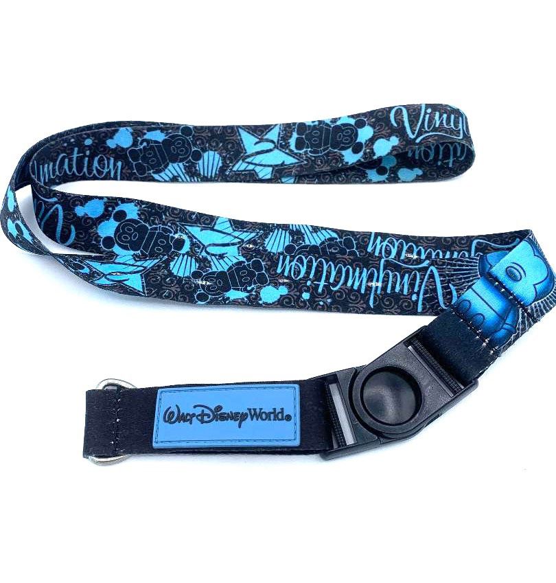 Disney Mickey Mouse Vinylmation Blue and Black Trading Pin Lanyard