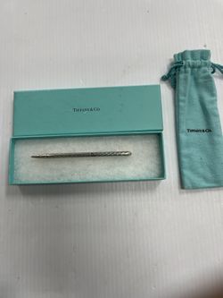 TIFFANY & CO BALLPOINT SILVER PEN WITH BOX AND POUCH INCLUDED
