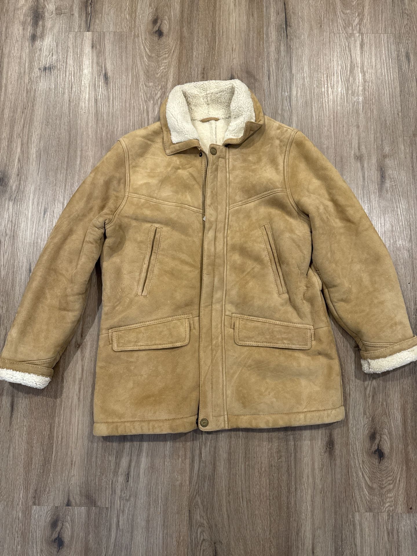 Women's Tan Shearling Jacket Eddie Bauer Size M
