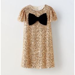 Girls Zara Gold Dress 