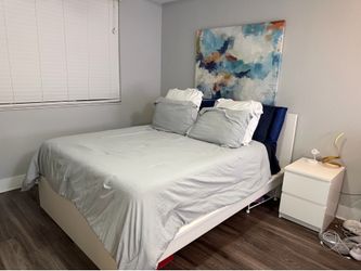 IKEA Malm Queen Bed  Frame + 2 Malm Nightstands + 1 dresser