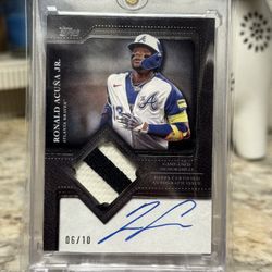 🔥 Ronald Acuña Jr. 2025 Topps Auto Patch Card /10 - On-Card Auto + Game-Used Patch 🔥